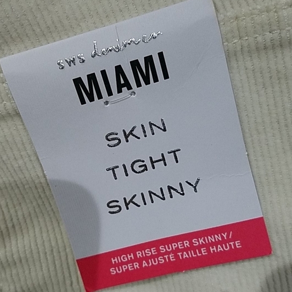 NEW WITH TAG CREAM HIGH RISE SUPER SKINNY STRETCH CORDUROYS SIZE 13 - Picture 6 of 9